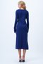 Women's Navy Blue Crew Neck Lacing Detailed Double Slit Sandy Dress Alc-X14370 - 7