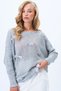 Women's Gray Crew Neck Bow Detailed Knitwear Blouse Alc-X14373 - 2
