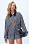 Black Suede Collared Jacket with Double Pockets, Cuffed Sleeves, Hidden Placket and Zipper Closure Alc-X14430 - 3