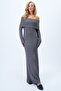 Anthracite Madonnayaka Soft Textured Long Dress Alc-X14380
