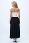 Women's Black Double Pocket Lined Maxi Size Bubble Skirt Alc-X14348 - 7