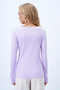 Women's Lilac V-Neck Front Ruffle Detailed Knitted Blouse Alc-X14363 - 5