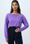 Women's Dark Lilac Boat Neck Blouse with Cuffs Alc-X14393 - 2
