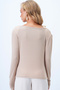 Women's Beige Degaje Collar Basic Blouse with Draped Shoulders Alc-X14374 - 6