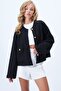 Black Crew Neck Double Pocket Textured Jacket Alc-X14375 - 5