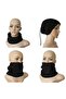 Black Unisex Drawstring Fleece Neck Collar that Can Be Used as a Hat and Beanie - 3