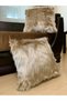 Plush Throw Pillow Cover Washable Long Pile Milk Brown Color - 2