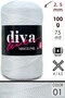 Diva Line Diva Macrame Thread Thick (no:4) 01 White