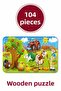Farmer And Cute Farm Animals 104 Piece Wooden Puzzle