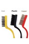3 Pieces Wire Brush Copper Plastic Iron Brush Detailed Cleaning Set Multi-Purpose Cooker Cleaning - 3