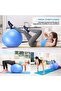 10 mm Pilates Mat, 55 cm Corded Fabric Pilates Ball + Resistance Band with Foam Handle Pilates Set - 4