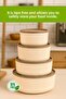 Set of 4 Round Storage Containers Striped Beige | 2.5 L 1.5 L 0.80 L 0.45 L | Microwave and Freezer Compatible - 3