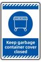 25X35Cm/Phosphorescent Composite/Keep the Lid of the Garbage Container Closed