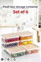 Set of 6 Freshbox Storage Containers Suitable for Microwave and Refrigerator Set 2 - X2 1.2 Lt / X4 0.6 Lt