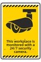 15X20Cm/Phosphor Composite/This Workplace Is Monitored by 24/7 Security Cameras/V5-2
