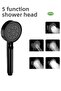 Matte Black 5 Functions Shower Hose Head-Phone - 3