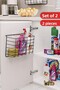 In-Cabinet Organizer 2 Pieces Multi-Purpose Organizer Shelf Wall Kitchen Bathroom Adhesive Metal Shelf