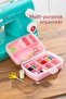 1192 12 Compartment Multi-Purpose Organizer Jewelry Buckle Makeup Ring Storage Box Fisherman Material Box Pink