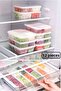12 Pieces 4 Compartments Frozen Lunch Food Meat and Vegetable Storage Container - Portion Icebox Mincer Box