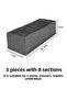 Set of 3 Gray 8 Compartment Cabinet Drawer Inside Accordion Type Folding Laundry Organizer - 2