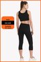 Women's Black Sports Set Capri Tights and Crop Athlete 2-Piece Set New Season Seasonal Capri -crop 3020 - 6
