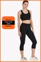 Women's Black Sports Set Capri Tights and Crop Athlete 2-Piece Set New Season Seasonal Capri -crop 3020