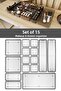 15-piece drawer organizer - cosmetic jewelry makeup organizer cabinet organizer - anthracite