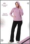 Women's Sports Tracksuit Set Flared Double Pocket Bottom &K Hooded Kangaroo Pocket Top Lilac Color 3053 - 2