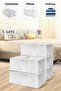 5 Pieces - Mini Size White Storage Bag with Print Detail 30 X 22 X 18 Cm - 2
