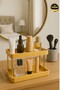 Bamboo 2 Tier Organizer, Bamboo Shelf with Metal Legs, Spice Rack, Organizer Shelf - 3