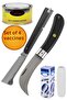 (Set of 4) Curved Tip and Flat Tip Tie Vaccine Knife Pocket Knife Vaccine Paste Vaccine Tape Tree Style Vaccination.