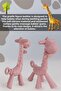 Pink Giraffe Silicone Teether - Baby and Animal Figures Toy Teether - 2