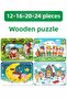 Cute Rabbits and Us, Train, Christmas and Snow Play, Aydede Wooden Puzzle Set