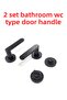 (7 Sets) Barbaros Matte Black Round Rosette Door Handle (3 in 1) Apartment Set (5 Rooms - 2 Bathrooms/WC) - 3