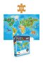 4-Piece Children's Puzzle - 50 P. Bus and Moon Animals and 100 P. Animal World Map and Planets - 4