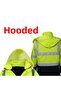 Reflective Highlighter Zipper Coat with Pockets Hooded Coat Parka Yellow Navy Blue Coat Worker Parka. - 4