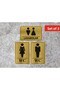Wc Bay Sinks Diversion Writing Metal Sheet Gold Color Set of 3