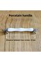 Porcelain White Chrome 96 mm Handles Furniture Kitchen Cabinet Drawer Cupboard Door Handle Handle - 2