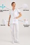 White Lycra Nurse Jersey Bottom Top Surgical Team Scrubs Uniform Surgical Jersey