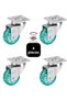 50 Pieces Transparent Green Decorative Furniture Caster with Turntable - 4 Pieces