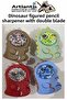 Dinosaur Pencil Sharpener 4 Colors 1 Pack Jumbo Pencil Sharpener with Hopper Standard Pencil Opener with Dinosaur Cute P - 3