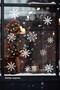 Large White Snowflakes Display Case Christmas Sticker New Year Ornament Snowflake Glass Sticker Set