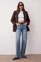 Mavi Yüksek Bel Paçası Kesikli Az Esnek Wide Leg/Geniş Paça Jeans TWOAW26JE00081