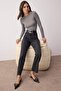 Antrasit Yüksek Bel Straight Düz Paça Jeans TWOAW26JE00185