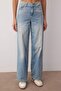 Mavi Yüksek Bel Mevsimlik İnce Dökümlü Wide Leg/Geniş Paça Jeans TWOAW26JE00179 - 3