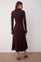 Brown Skater Ruched Detail V-Neck Button Detail Interlock Stretchy Knitted Dress TWOAW26EL00017 - 4