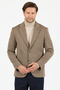 Yumas Men's Coffee Stretching Lycra Cotton Blended Knitted Fabric Sports Blazer Jacket