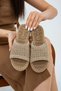 Beige Open Front Straw Knitted Outdoor and Home Slippers (PATTERN RENEWED.)