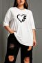 Large Size Heart Butterfly Printed Unisex T-Shirt