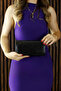 Black Crystal Stone Chain Strap Magnetic Closure Evening Dress Handbag
